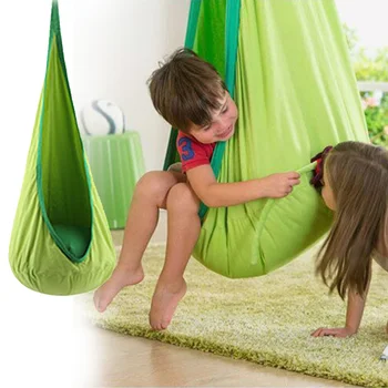 

Space Saving Hammock Chair Outdoor Children Comfortable Zipper Courtyard Roof Air Cushion Indoor Home Swing Pod Hanging Seat