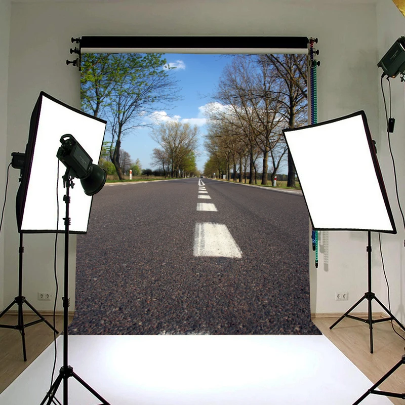 Minimoto 150x210 см аэрозольная картина асфальт шоссе закат фотография Фон Ткань Фотостудия фоны для фото камеры