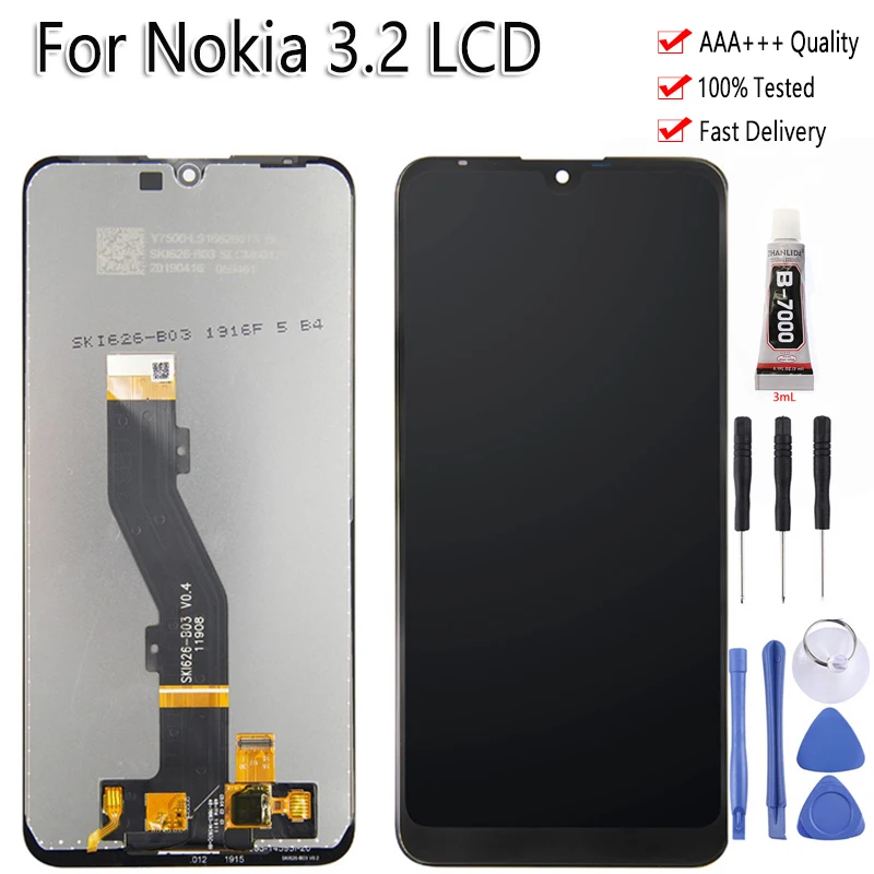 

Original For Nokia 3.2 LCD Display Touch Screen AAA Quality 6.26 inch Digitizer Assembly Replacement Free Tools