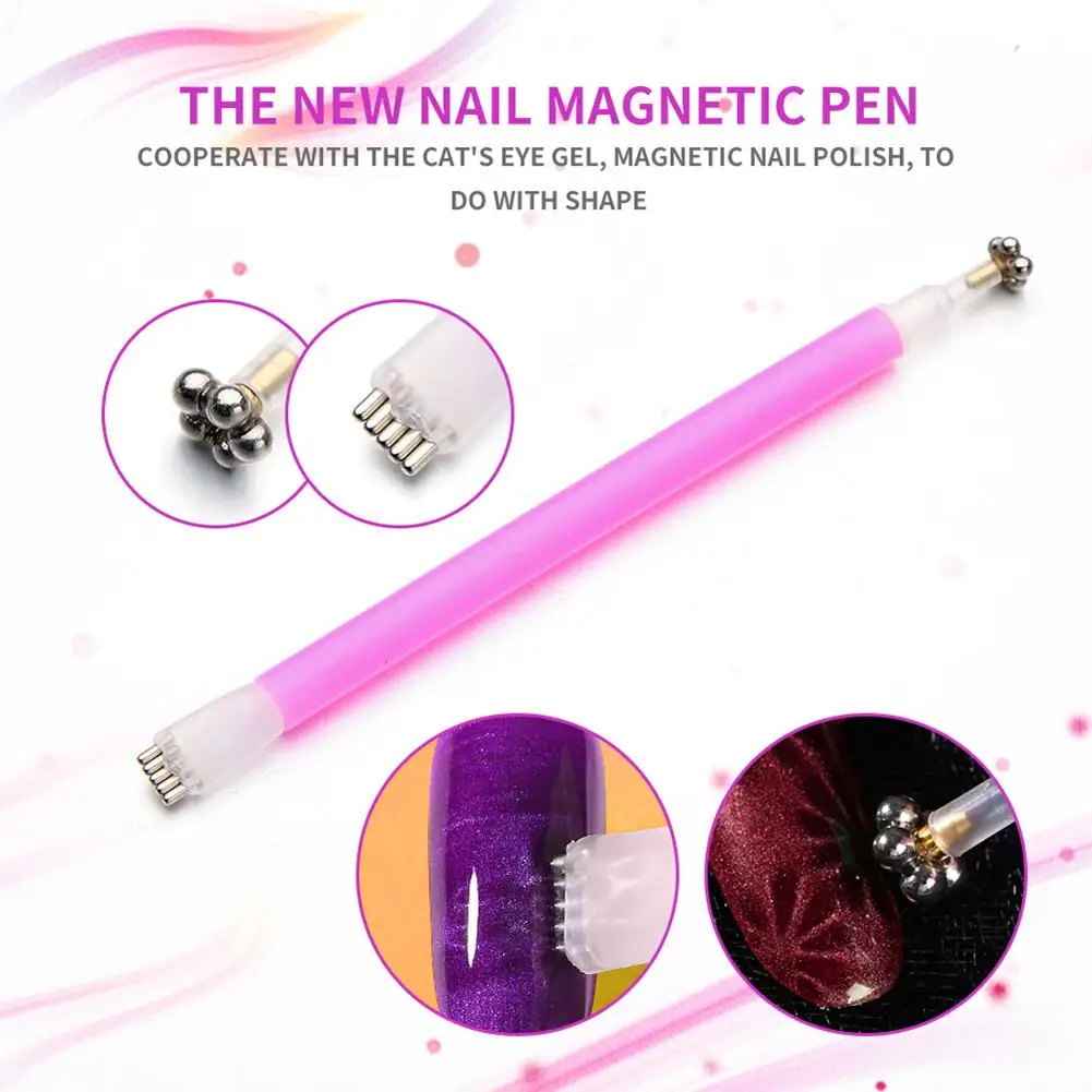 

2019 Nail Art Double Head Cat Eye Magnetic Pen DIY 3D Polish UV Gel Manicure Tool Double-Headed Easy to Handle Nail Art Tool