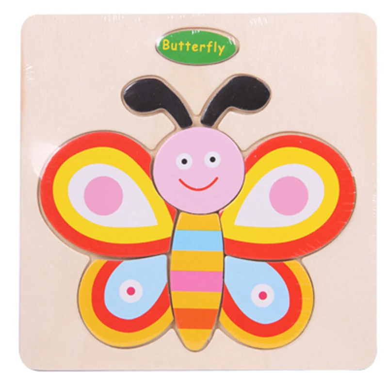 Baby Toys Wooden 3d Puzzle Cute Cartoon Animal Intelligence Kids Educational Brain Teaser Children Tangram Shapes Jigsaw Gifts