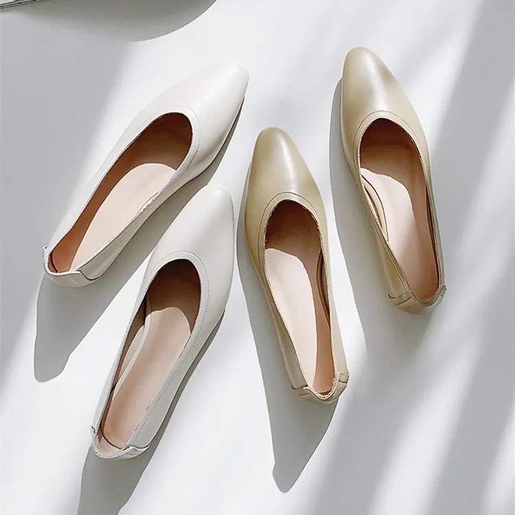 

Inside And Pure Leather Korean-style Hipster Flat Top Shoes 2020 Spring And Summer Autumn New Style Leather Shoes Women's Square