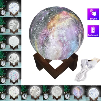 

LED Night Light Moon Lamp Touch 3D Moon Night Light Lamp with Stand Star Galaxy lamp 3D Desk Light for Kids