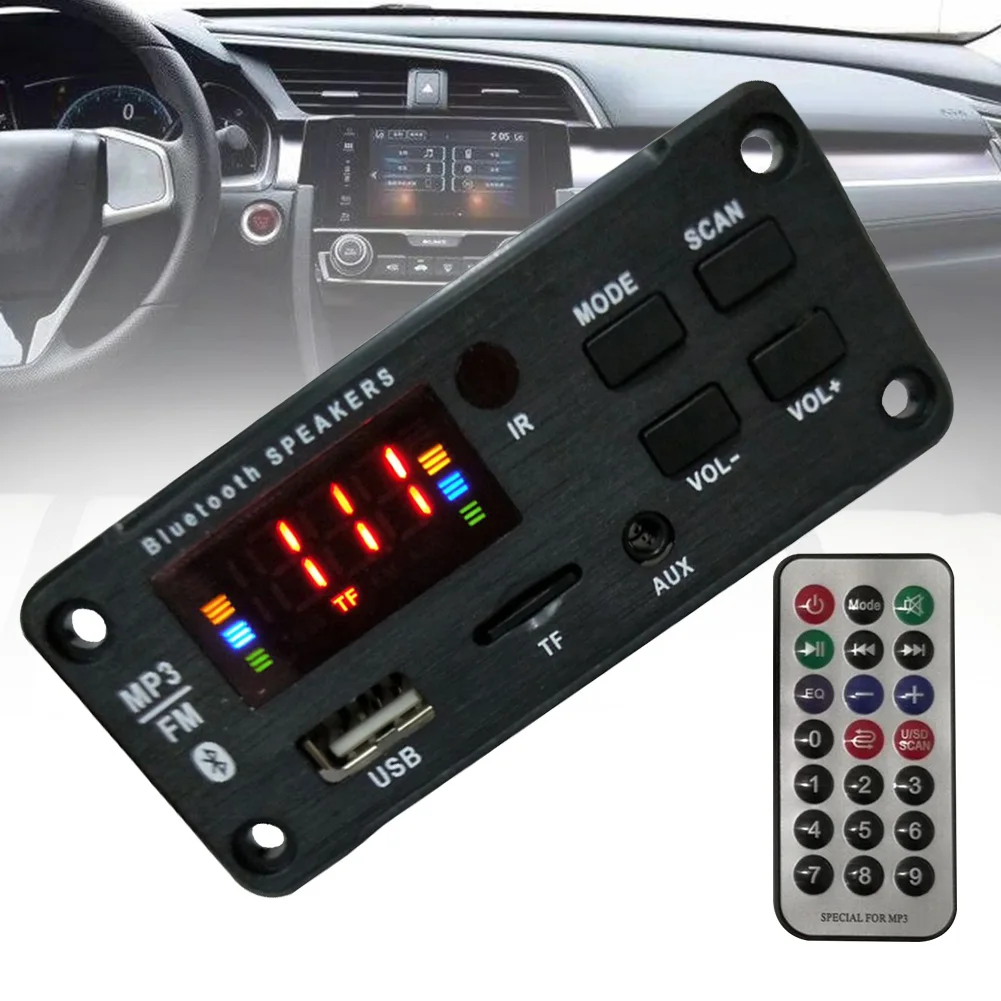 Портативный цифровой дисплей пульт дистанционного управления BT 5,0 MP3 декодер доска Электронный аудио Автомобиль FM Радио Bluetooth динамик автомобильный модуль
