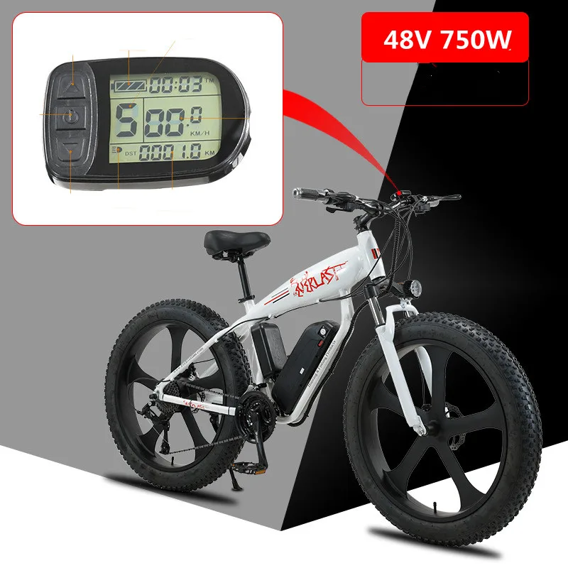 

Aluminum Alloy Electric Bicycle, Fat Tire, Lithium Battery, Mountain Bike, 27 Speed, 750W, 48V, 13Ah, Shark, 26 in