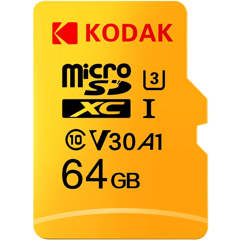 Kodak высокая скорость 512 ГБ Micro SD карта класс 10 U3 4K 32 Гб cartao de memoria 128 ГБ Флэш-карта памяти mecard 64 Гб Micro sd карта - Емкость: 64GB