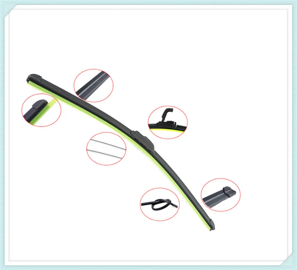 Universal U-shaped soft frameless bracketless car windshield wiper blade for BMW 330e M235i Compact 520d 518d 428i 530d 130i