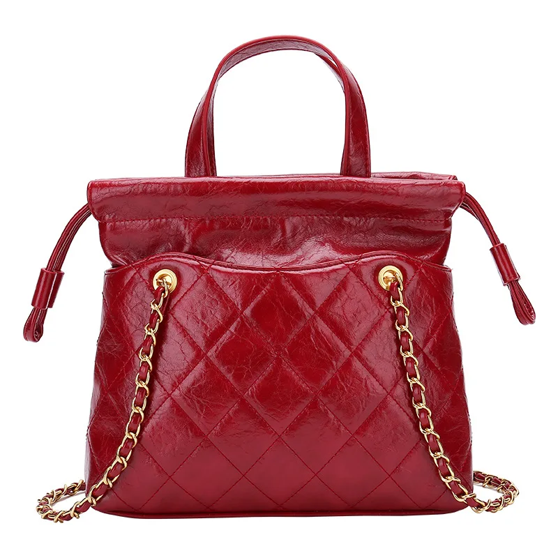 

Fashion Simple Large Capacity Soft Face Handbag Handbag Wild Rhombic Chain Shoulder Diagonal Package Design