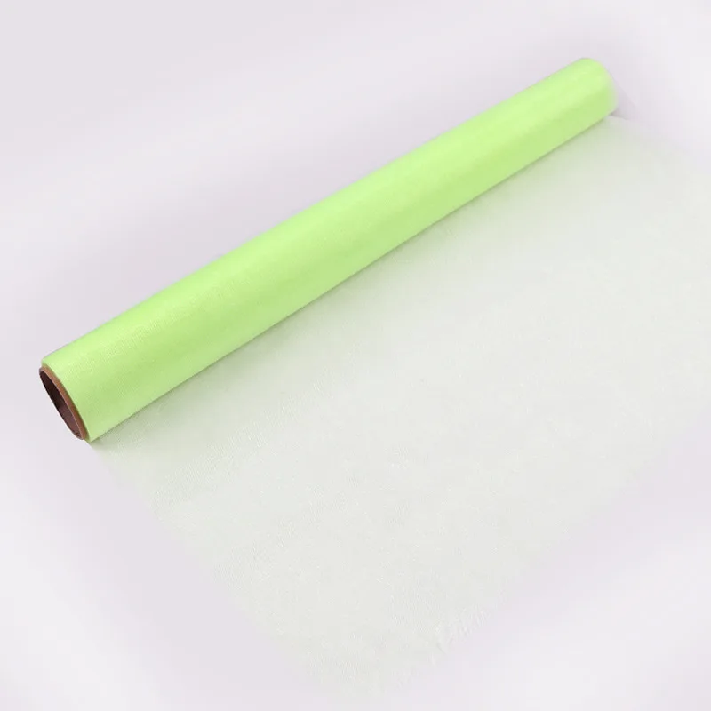 Fruit green 48 см x 5 ярдов Mariage пряжа Тюль рулон прозрачной органзы ткань день рождения, мероприятие, вечеринка принадлежности для украшения свадьбы - Цвет: Fruit green