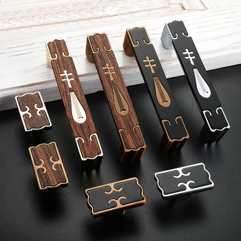 

Drawer Handle Wood Grain Cabinet Drawer Door Pull Handle Retro Cabinet Small Handle Combination Handle Hardware Accessories