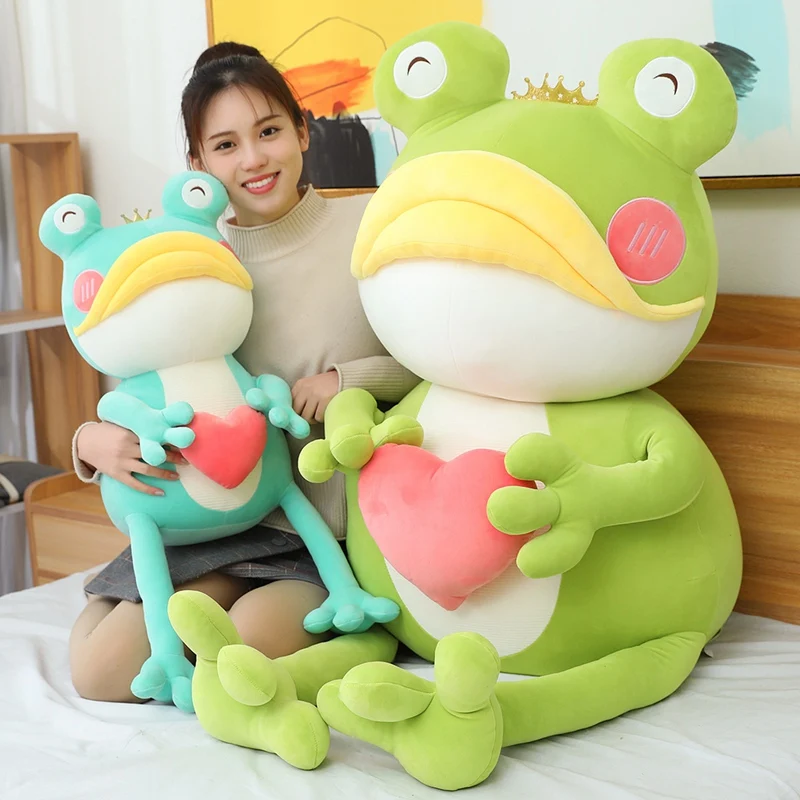 Популярная большая плюшевая игрушка Huggable в виде лягушки с сердцем мягкие