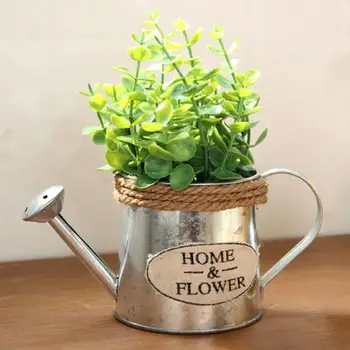 

Vintage Bucket Metal Flower Pot Iron Home Retro Flower Vase Garden Plant Flowerpot Succulent Decor Retro Planting Display Stand