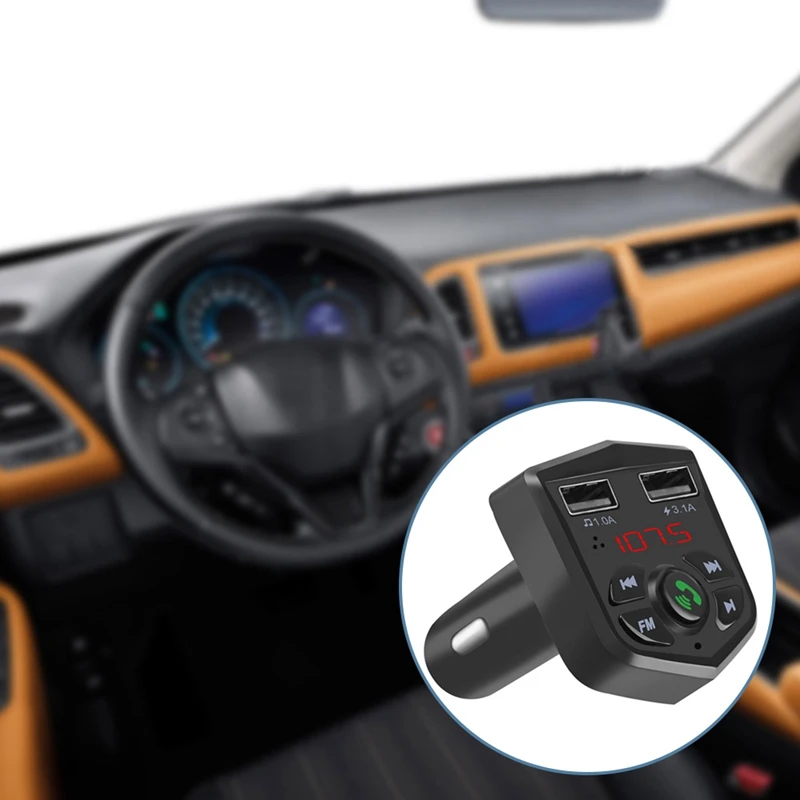 

Bluetooth 5.0 Car Kit Handsfree Wireless Bluetooth FM Transmitter Car MP3 Player 3.1A Quick Charging Dual USB Charger TF Card Z2