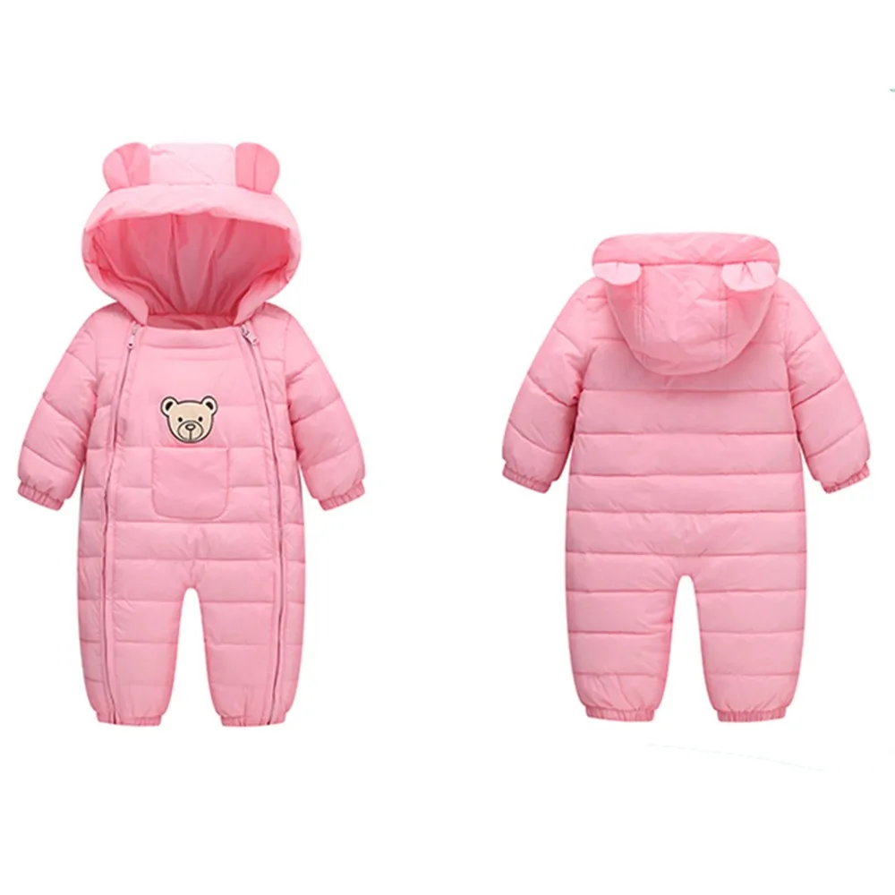 Детские комбинезоны для новорожденных мальчиков и девочек; зимняя теплая одежда из плотного хлопка; комбинезон