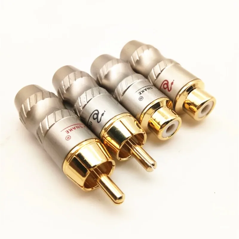 Медный позолоченный переходник для аудиоразъема штекер RCA/гнездо RCA Hi-Fi-звука |