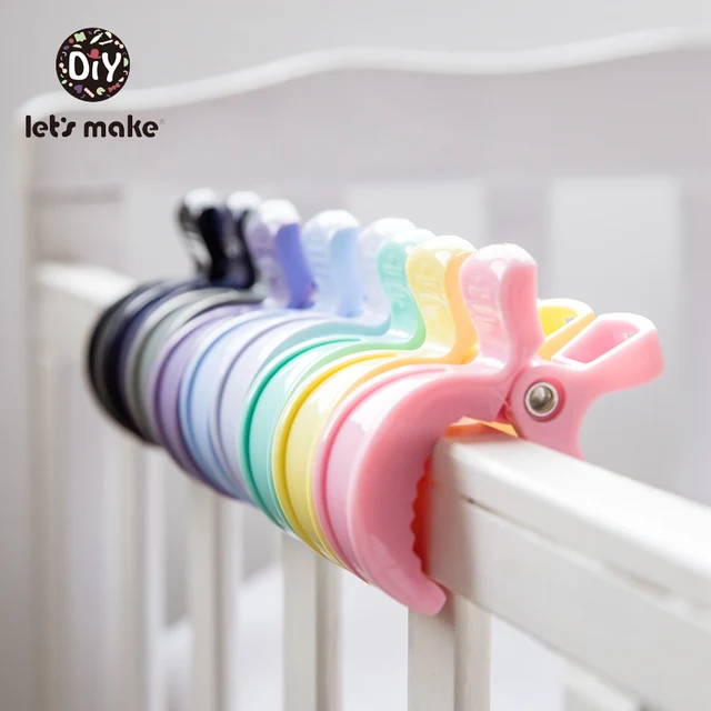 Let's Make 5pcs Lamp Pram Stroller Pegs To Hook Muslin and Toys Seat Cover Blanket Clips Car Organizer Toys Accessories 1
