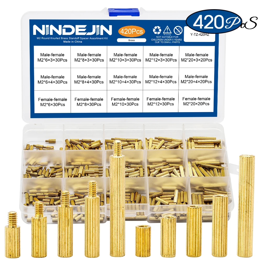 Латунные Круглые прокладки nindjin 420 шт./компл. m2 * 6 мм 8 10 12 20 штекерные для материнских плат|Винты| |