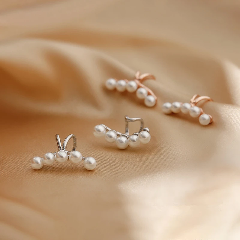 Silver Color Simple Pearl Ear Clip Earrings For Women Without Piercing Minimalist Fashion Jewelry Accessorie LIVVY ear clip earrings clip earrings ear clip ear accessories