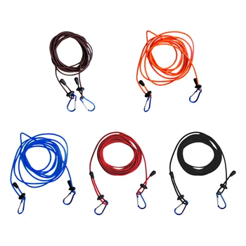 

12' 4mm Adjustable Length Durable Elastic Kayak Tow Line Leash Lanyard with Double End 5'' Aluminum Carabiner Clips