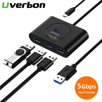 

USB C HUB USB 3.0 HUB Splitter Multiple USB Hub 5Gbps High Speed HUB 3.0 Multi Hub Expander 4 Port HUB for PC Laptop Desktop