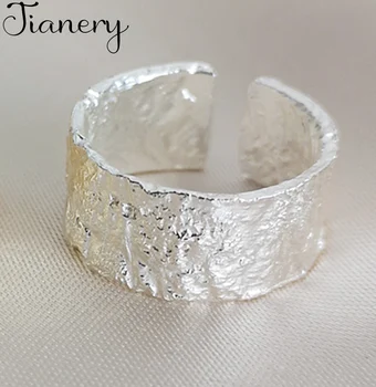 

JIANERY Vintage Big 925 Sterling Silver Scrub Round Rings For Women Bohemian Finger Ring Female Jewelry NEW