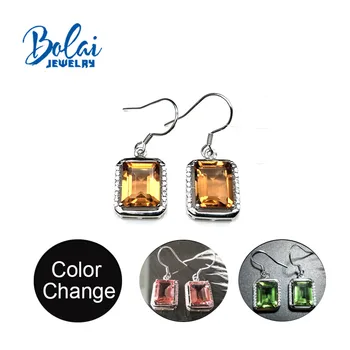 

Bolaijewelry,zultanite created diaspore color changing Gemstone earrings,925 sterling silver,best gift for wome