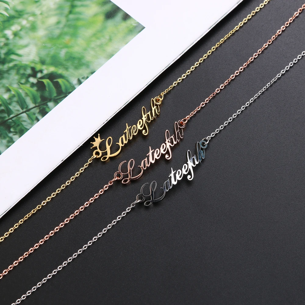 

Lateefah Personalized Custom Name Women Anklet Bracelet Foot Jewelry Stainless Steel Handmade Letter Chain Anklets Birthday Gift