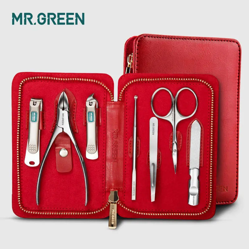 Маникюрный набор MR.GREEN 7 в 1 из нержавеющей стали для ухода за ногтями щипчики