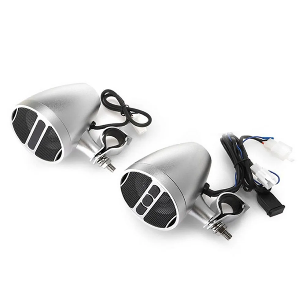 1 пара стерео универсальный Bluetooth открытый громкой связи алюминиевый сплав Колонка для мотоцикла ручка аудио MP3 FM радио водонепроницаемый звук