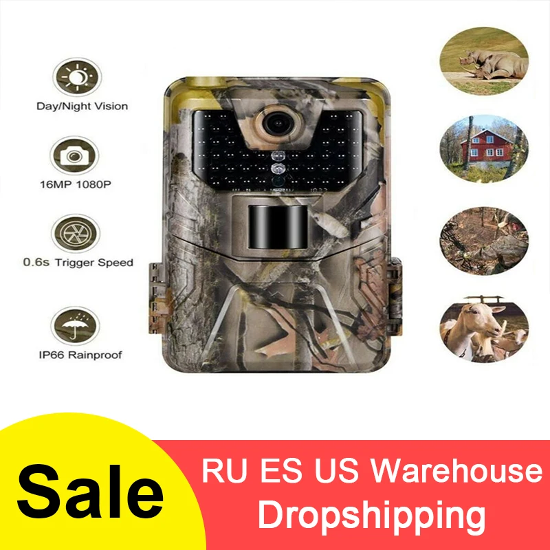 

Outdoor Trail Waterproof HD Tracking Hunting Camera 16MP 0.3 Seconds Trigger Wildlife Observation Camera HC-900A