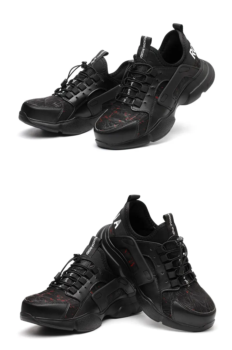 Сталь подносок для мужчин безопасная обувь светильник Уход за волосами среднего размера работы Мужские кроссовки; зимняя обувь; дышащая Уличная обувь; сезон ROXDIA брендовые RXM166