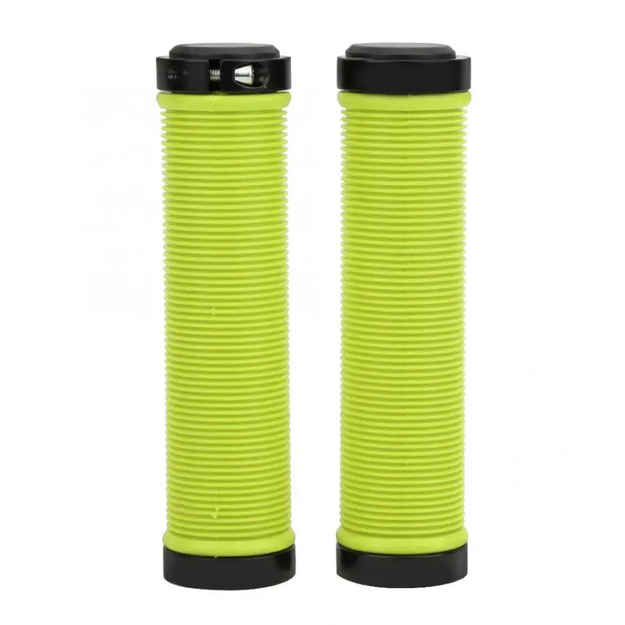 1 Pair Bicycle Handlebar Grips Bicycle Cycling Handle Bar Anti-slip Grips Lock On Mountain Bike Handlebar Grip Cycling Grips - Цвет: Цвет: желтый