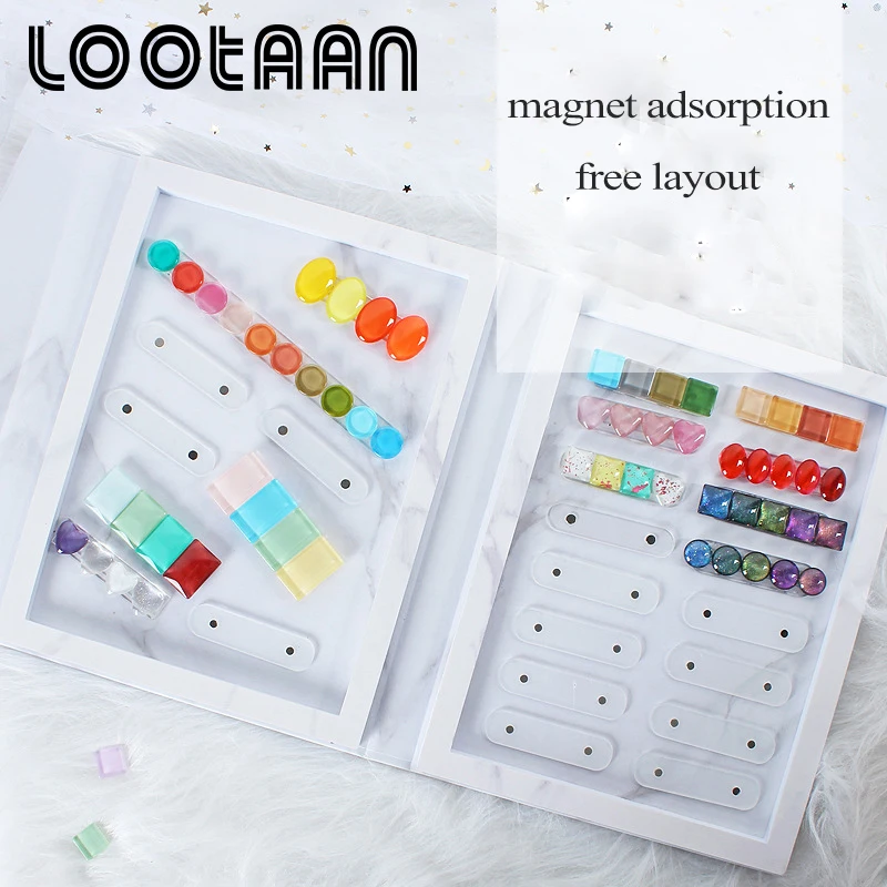 Lootaan 1 шт. стеллаж для демонстрации цветов ногтей карт стеклянная подставка книги