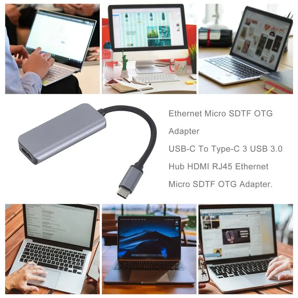 3 в 1 концентратор Tpye-C к Micro USB 3,0 2,0 HDMI Thunderbolt сплиттер адаптер совместимый для MacBook Pro для samsung