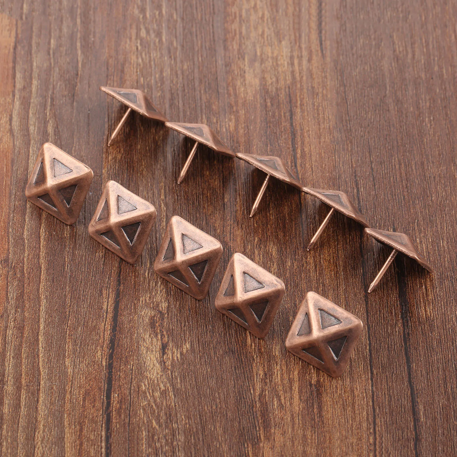 10Pcs Antique Upholstery Nail Tachas Jewelry Gift Box Door Sofa Furniture Decorative Tack Stud Pushpin Red Bronze 19*19mm upholstery nail plastic push pins