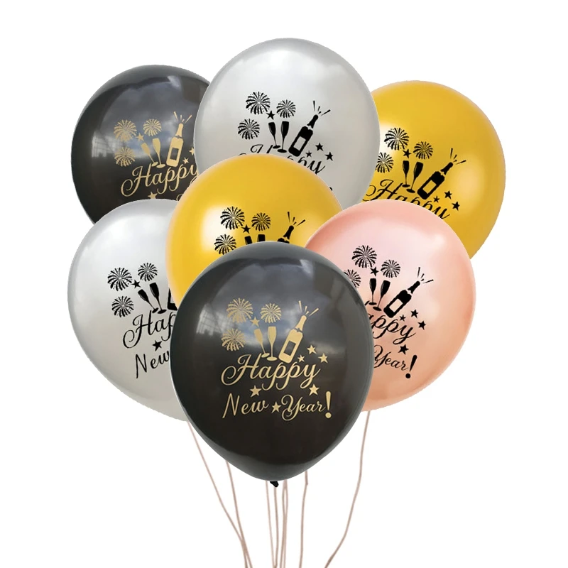 

100 Pcs 12 Inch Rose Gold Latex Round Balloon Happy New Year Christmas New Year Celebration Holiday Party Home Decor Supplies