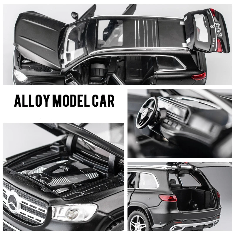 1:32 GLS GLS580 SUV Alloy Car Model Diecasts Metal Toy Vehicles Car Model Simulation Sound and Light Collection Childrens Gifts 6