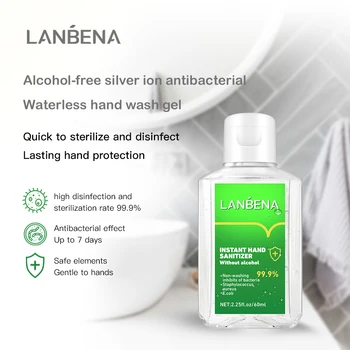 

LANBENA Hand Sanitizer Silver Ion Hand gel Water-holdng Free Washing Hand Cleaning hand care 60 ml