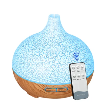 

Creative crackle 400ml Air humidifier with LED light wood Oil diffuser Ultrasonic diffusers 7 changeable LED colors for home
