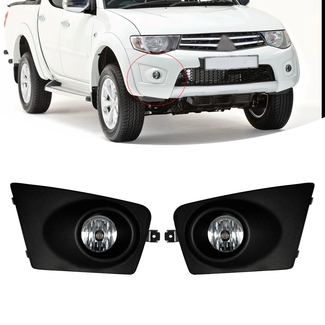 Противотуманные фары для переднего бампера Mitsubishi Triton 2009 2010 2011 2012 противотуманные