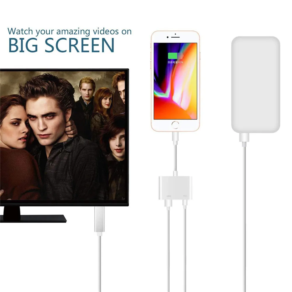 Carplay цифровой ТВ тюнер Lightning в HD 1080p HDMI для apple play iPhone ios9-13 iPad mini подключение к зеркало ТВ link проектор