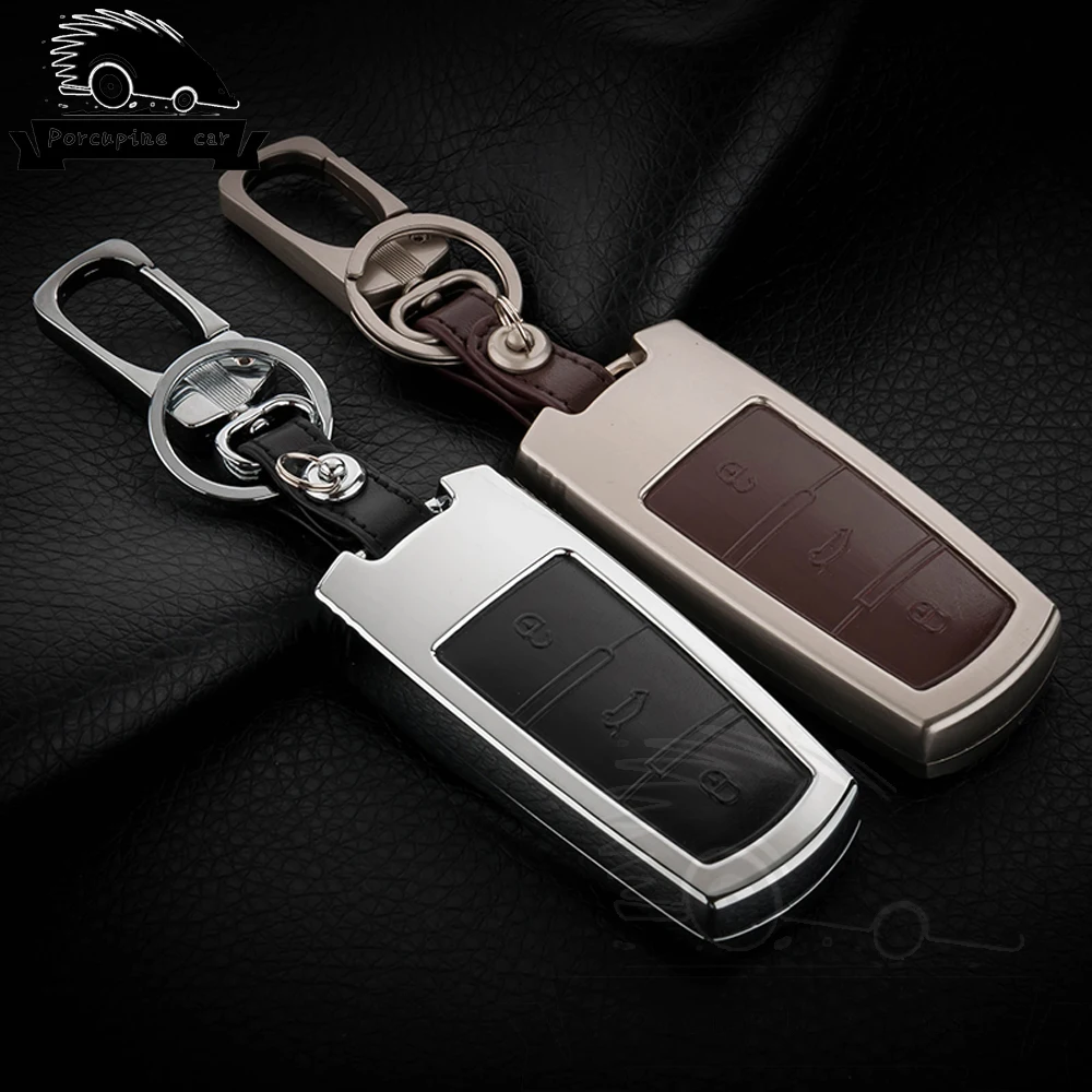

Zinc alloy Leather Remote Car Key Fob Case For VOLKSWAGEN VW Passat CC Magotan Sharan Jetta Polo Beetle B5 B6 B7 B8 3 Button Key