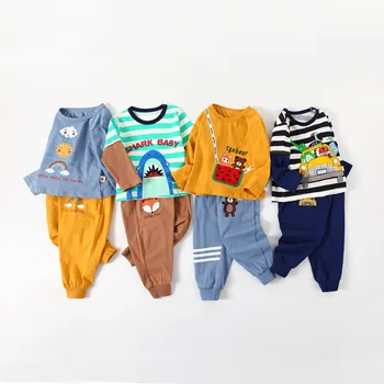 

2020 Autumn Winter Baby Boy Girls Clothes Cotton Child Clothing Sets Cartoon Long-sleeved T-shirt+pants Infant Clothes 2pcs Suit