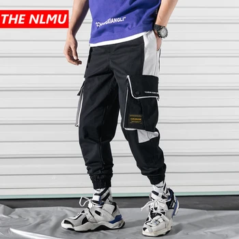 

2020 Men Color Block Patchwork Cargo Harem Pants Mens Hip Hop Casual Jogger Tatical Trousers Harajuku Streetwear Male Pant WG915