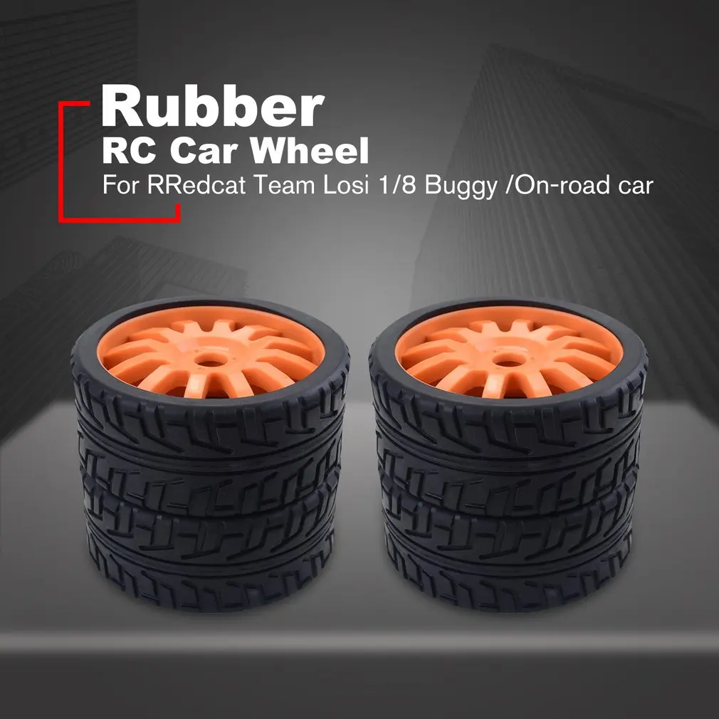 4 шт. 1/8 радиоуправляемые автомобильные резиновые шины пластиковые колеса для Redcat team losi VRX HPI Kyosho HSP Carson Hobao 1/8 багги/на дороге автомобиль