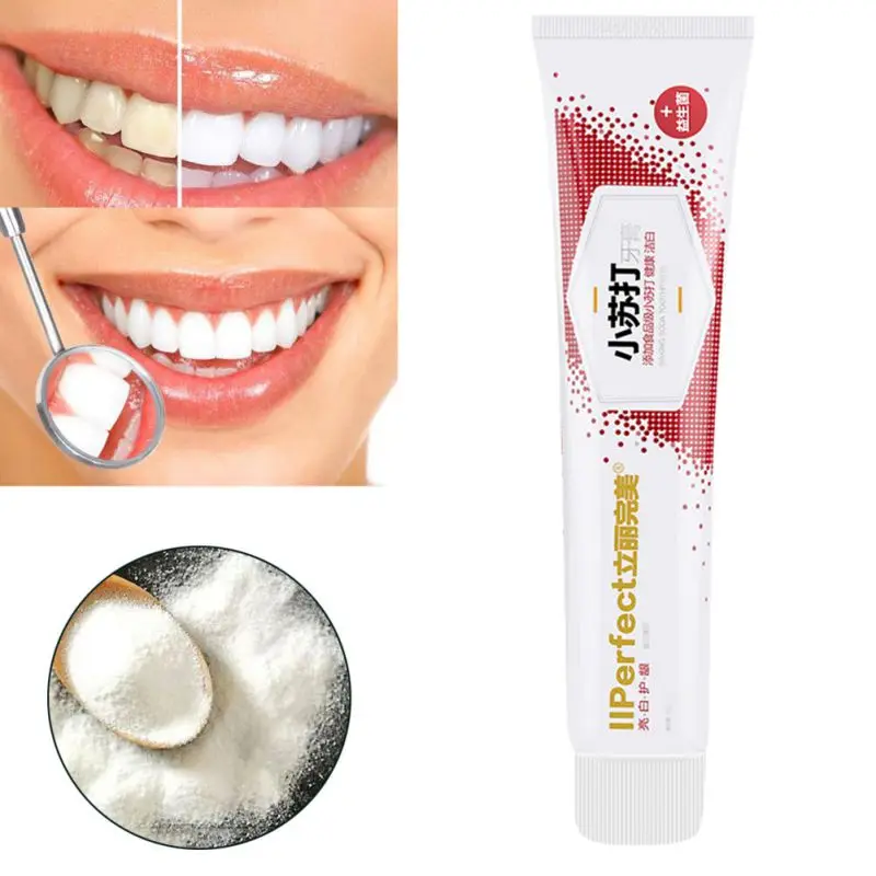 Пищевая Сода пробиотики зубная паста отбеливание зубов с прессом Тип мяты со вкусом зубная паста Глубокая чистка зубная паста 100 г