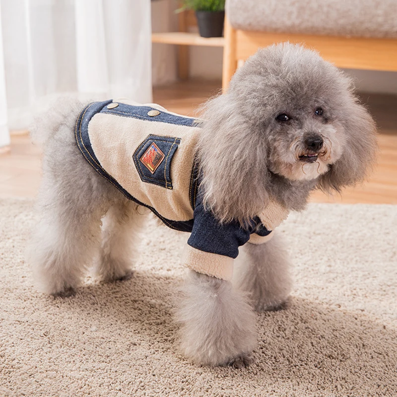 Broken Code Winter Pet Dog Clothes Thick Jacket Coat Cowboy split joint Pet Apparel Chihuahua Teddy Cat Clothing for Small Dogs