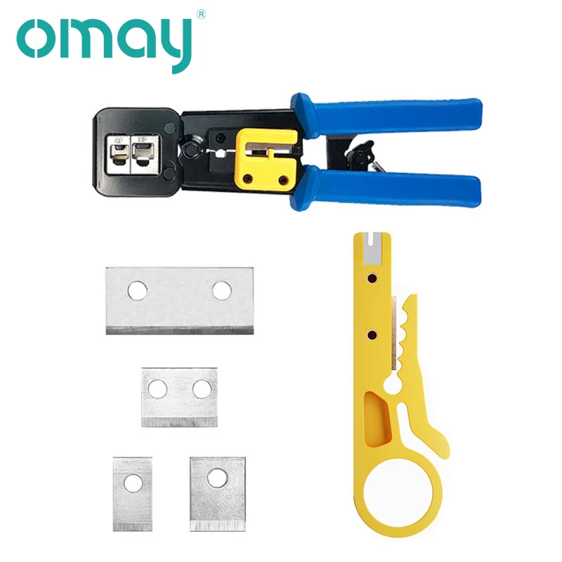 OMAY EZ RJ45 Tool Crimper Hand Network Stripping Tool Plier for RJ11 Cat6 Cat5 8p8c Multi Cable Crimping Stripper Multifunction 