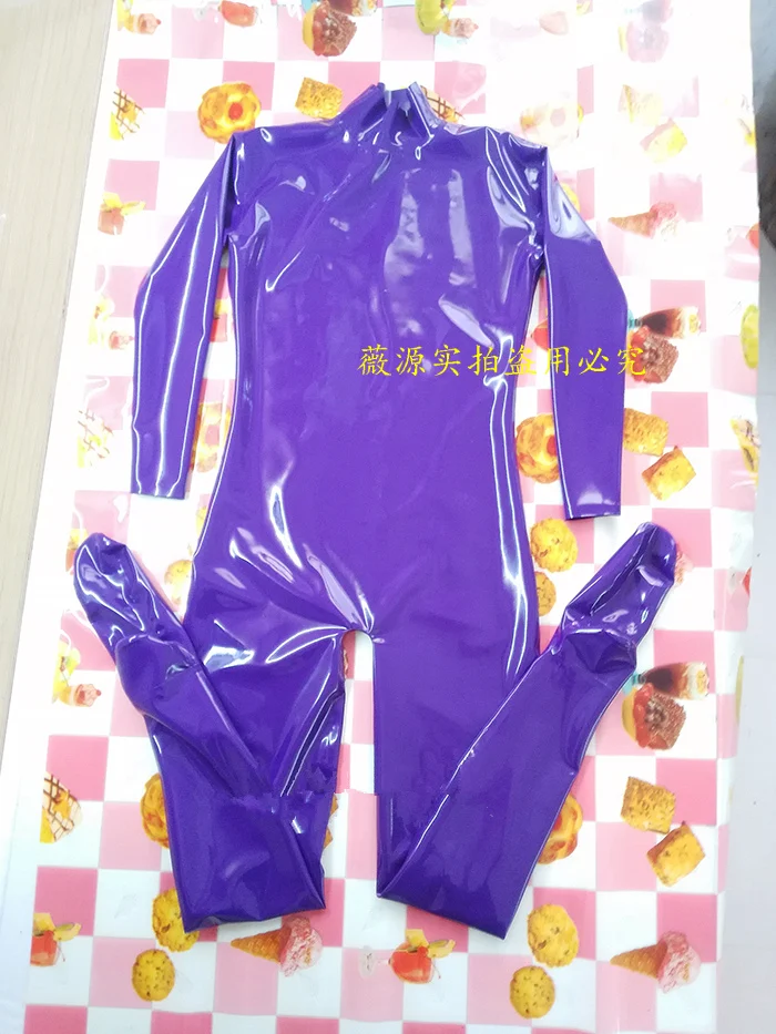 Handmade-Transparent-Brown-Men-Latex-Catsuit-Rubber-Bodysuits-Socks-with-Back-Crotch-Zipper-19