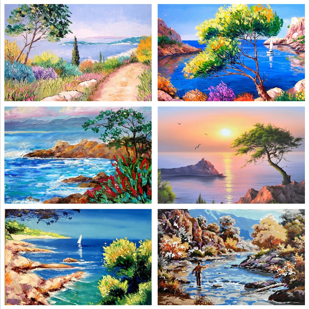Алмазная 5D Вышивка с пейзажем сделай сам картина кристаллами полноразмерная